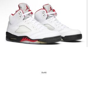 Nike air jordan 5 fire red white sneakers
